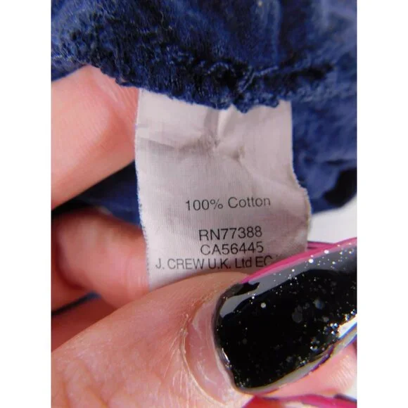 J.Crew Tank Top Womens Small Blue Textured Cotton Scoop Neck Sleeveless Pom Pom - Picture 4 of 6